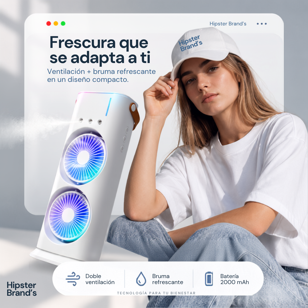 Duo Air™ | Ventilador Doble con Humidificador