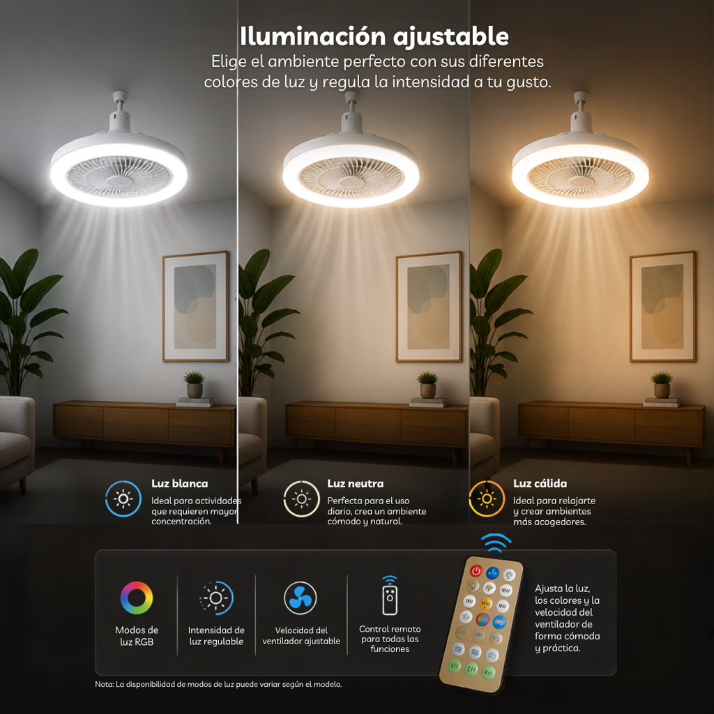Halo Air™ | Ventilador de Techo con Luz LED