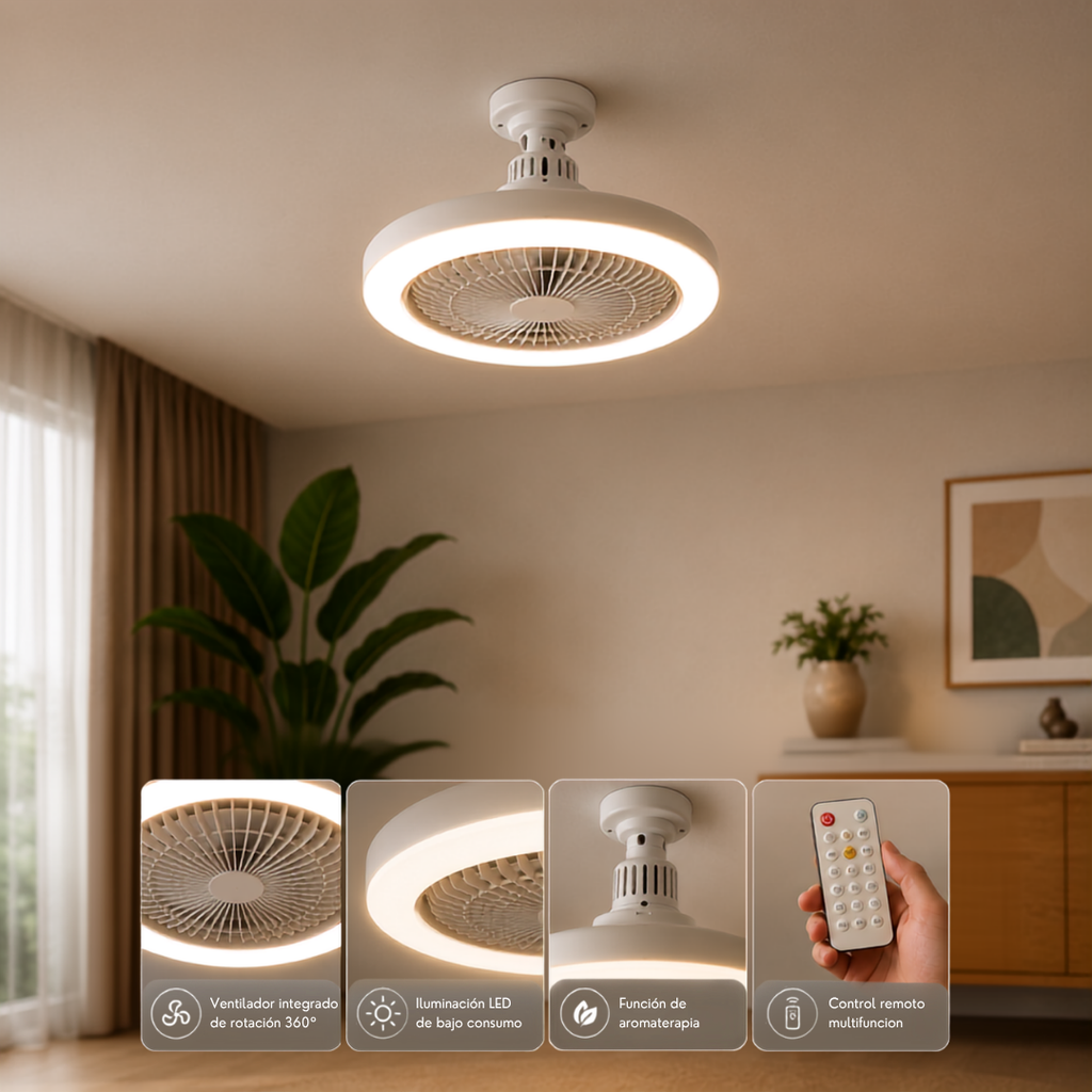 Halo Air™ | Ventilador de Techo con Luz LED