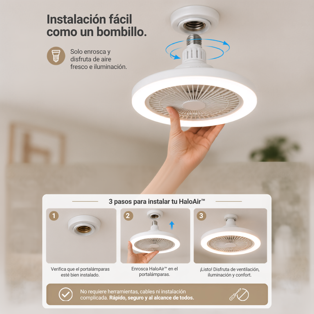 Halo Air™ | Ventilador de Techo con Luz LED